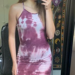 Windsor Purple Tie Die Mini Dress